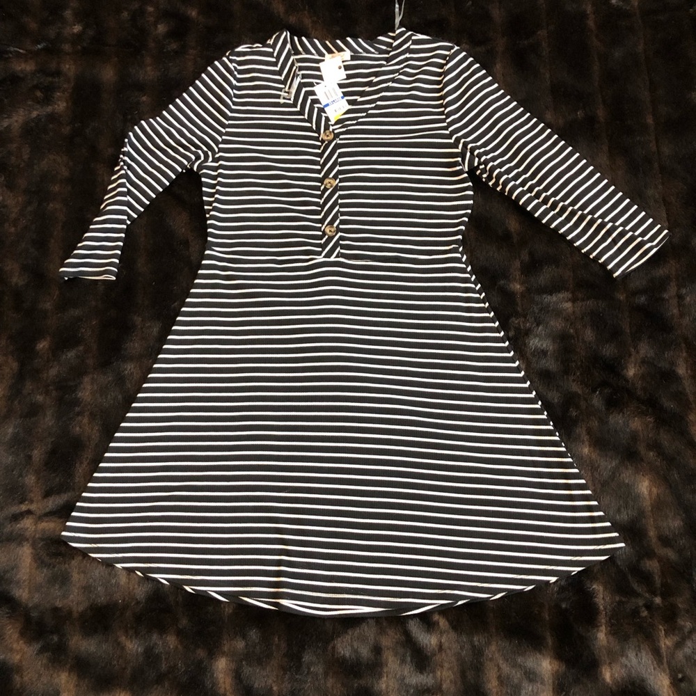 Striped Black and White Dress